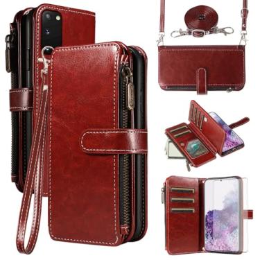 Imagem de Asuwish Capa de celular para Samsung Galaxy S20 5G 15.7 cm capa com protetor de tela de vidro temperado e cordão zíper carteira porta-cartão suporte suporte acessórios de celular S 20 20S UW S2O G5