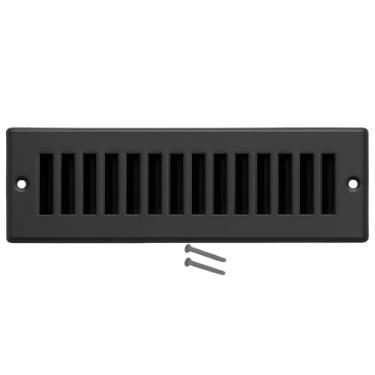 Imagem de Sierra Grates 5.0 cm A x 30.5 cm L [Abertura do duto] Tampa de ventilação para pontapé do dedo do pé do dedo do pé do armário | Dimensões externas: 10 cm x 35 cm | Preto