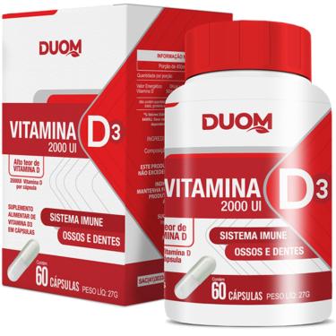 Imagem de VITAMINA D3 2000UI COLECALCIFEROL VITA D 60 CÁPSULAS DUOM