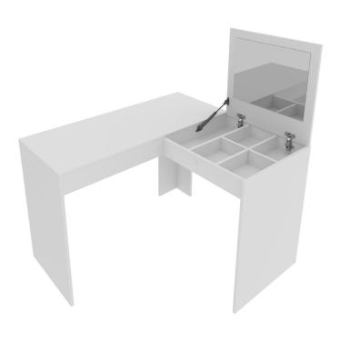 Imagem de Escrivaninha/penteadeira De Canto 110cm Com Espelho Multimóveis Cr40120 Branco