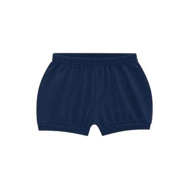 Imagem de Shorts básico bebê unissex de malha Brandili Baby-Azul, M, Azul