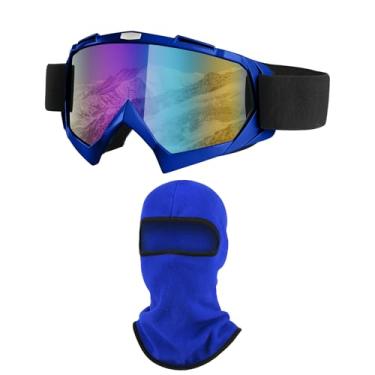 Imagem de LJDJ Óculos de esqui, snowboard para motocicleta com polaina de pescoço de inverno para homens e mulheres, esqui, pesca, caminhadas, ciclismo (azul)