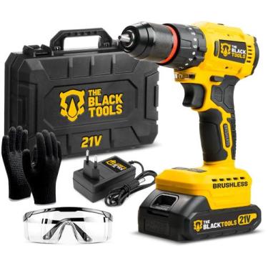 Imagem de Furadeira Parafusadeira A Bateria 21v Com Maleta Acessorios - The Blac