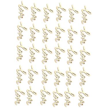 Imagem de KIMISS 30 Peças de Script de Amor DIY Mini Chips de Letras de Madeira para Arte de Parede de Casa Romântica, Decoração de álbum de Recortes, Decoração Boho Rústica, Letras de Madeira Composta