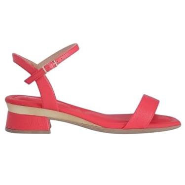 Imagem de Piccadilly Sandália Feminina com Salto Baixo, Vermelha, Tiras Finas, Casual e Elegante para Verão (BR, Adulto, Numérico, 38)