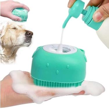 Imagem de Kit 2 Esponja Para Banho de Silicone com Dispenser Massageador Escova Sabonete Liquido Infantil Pet Crianças (ROSA)