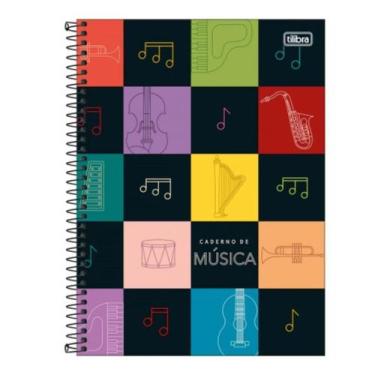 Imagem de Caderno de musica universitario 80 folhas cd - Tilibra, Xadrez