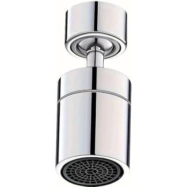 Imagem de Aerador de torneira à prova de respingos de cozinha e banheiro com rotação de 360° com dois modos de fluxo de água, acessório de pia para lavar o rosto e as mãos, extensor de torneira de espuma, peça