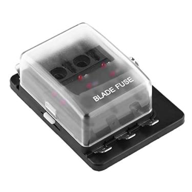 Imagem de Generic Suporte de Caixa de Fusíveis de Lâmina LED de 6 Vias Com Luz Indicadora para Barco Marinho de Carro - Design Compacto de Fácil Instalação - Adequado para Entusiastas Automotivos DIY