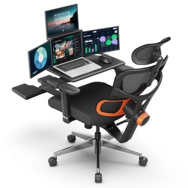 Imagem de Newtral Cadeira de escritório ergonômica – Cadeira de mesa de escritório em casa, cadeira de dor nas costas com suporte lombar de acompanhamento automático, apoio de braço 4D, profundidade do assento