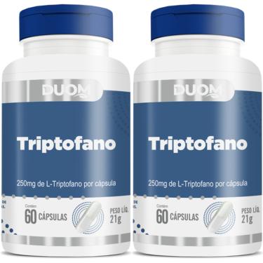 Imagem de COMBO 2 TRIPTOFANO 250MG PRECURSOR 5HTP 60 CAPSULAS CADA TOTAL 120 CAPSULAS - DUOM