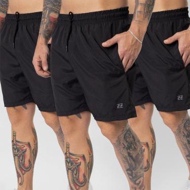 Imagem de Kit 3 Bermudas Masculinas Academia Treino Shorts Elástico Luzzoo-Masculino