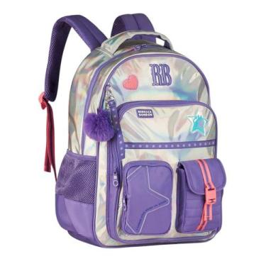 Imagem de Mochila De Costa Rebecca Bonbon Juvenil Holográfica Original, Roxo, Ún