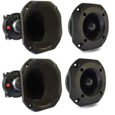 Imagem de Kit 2 Driver Corneta Curta 2 Super Tweeter Tuiter 100w Hiken