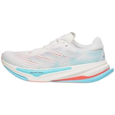Imagem de adidas Tênis de corrida feminino Supernova Prima, Branco/Prata Metálico/Flash Aqua, 35