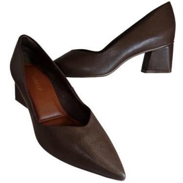 Imagem de Sapato bebece t3838 553 conforto em salto bloco napa café - BEBEBCE, C