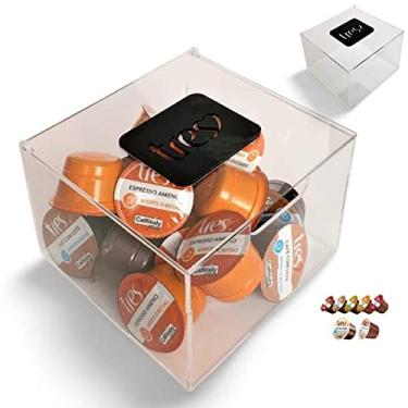 Imagem de Caixa Acrílica Porta Cápsulas De Café Compatível Modelo Três 3 Corações