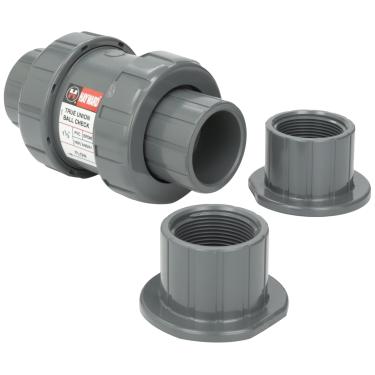 Imagem de Válvula de verificação Hayward TC10150STE de PVC TC Série True Union com vedações EPDM e conexão de soquete/extremidade rosqueada