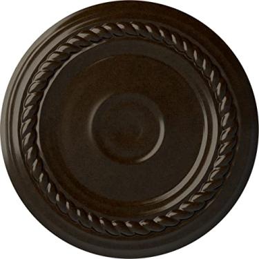 Imagem de Medalhão de teto Ekena Millwork CM07ALBZS pequeno Alexandria, 19 cm de diâmetro x 0,9 cm de P (serve para toldos de até 11,7 cm), bronze pintado à mão