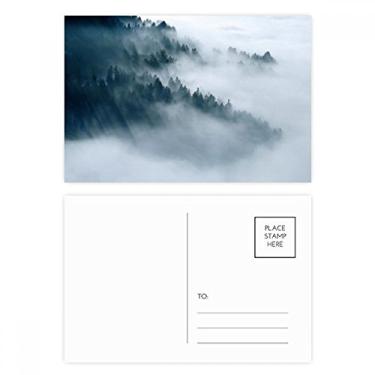 Imagem de Conjunto de cartão postal Fog Forest Mountain Sky Cloud Cartão de agradecimento para envio de aniversário