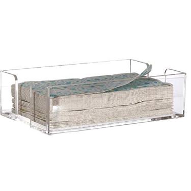 Imagem de Porta-guardanapos Cq acrílico transparente para cozinha, cesta de toalha de hóspedes, suporte de toalha de papel transparente, porta-guardanapos para coquetéis e convidados, 22,8 cm