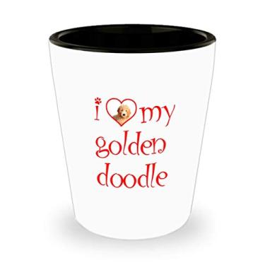 Imagem de Copo de shot Golden Doodle – ideia de de Natal