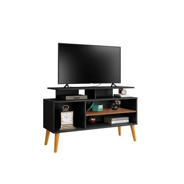 Imagem de Rack Lyon 1.1 Preto/Canela – Carmolar Móveis