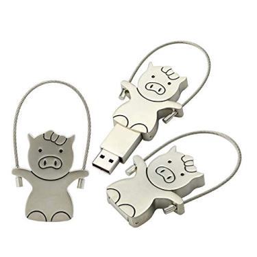 Imagem de 4GB Metal Pig Model Pen Drive USB Flash Drive USB 2.0 Disk Pen Drive Cartão de Memória (Prata)
