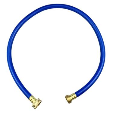 Imagem de Darnassus Mangueira de jardim de PVC 1/2 polegada verde resistente mangueira de água com acessórios de latão sólido, sem vazamento, flexível, para ambientes externos, gramados, pátio (3 pés, azul,