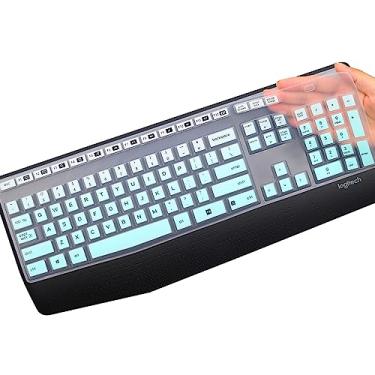 Imagem de Capa para teclado Logitech – Capa protetora de silicone ultrafina sem fio MK345 – Ombre Mint
