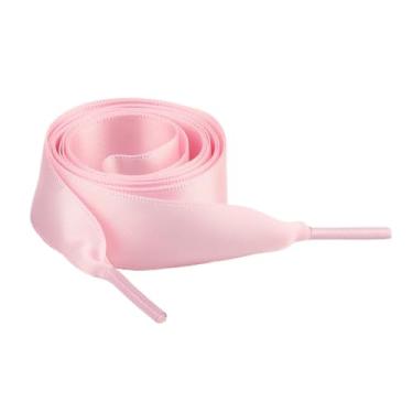 Imagem de 1Pair 2CM Width Flat Ribbon Shoe Laces Rubber Sneakers Silk Satin Shoelace Boot Shoelaces (Color : 5 Pink, Size : 100cm)