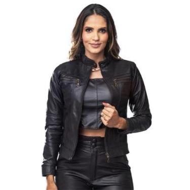 Imagem de Jaqueta de couro feminina casaco Dallas-Feminino