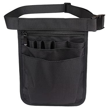 Imagem de Wessleco Pochete de enfermagem para enfermeiras, cinto de ferramentas de enfermagem com suporte de estetoscópio, Preto, Black