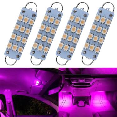 Imagem de GLOFE Luzes LED de circuito rígido Festoon, 44 mm, rosa roxo, 561 562 567 564, adequado para interior de carro, cúpula, mapa, cortesia de porta, porta-luvas e iluminação de porta-malas (pacote com 4)