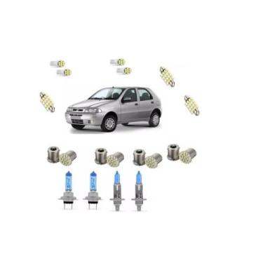 Imagem de Palio Fire 2000 Á 2007 Kit Lâmpadas Super Brancas E Leds - Blue Lion, 
