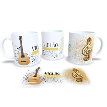 Imagem de Canecas de Porcelana Branca Personalizadas Instrumentos Musicais (violão)