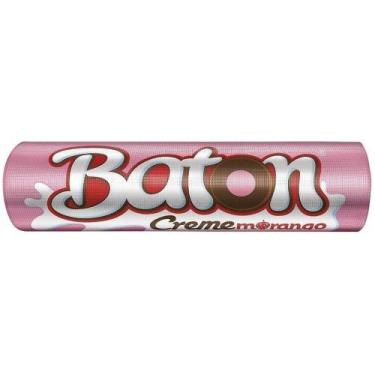 Imagem de Chocolate Baton Recheado Morango Creme 16g - 30 unidades - Garoto