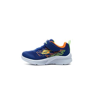 Imagem de Skechers Tênis infantil unissex Microspec-Texlor, Azul/laranja, 19