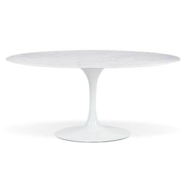 Imagem de Mesa de Jantar Saarinen Oval 180x100 cm Mármore Branco Extra Base Bran