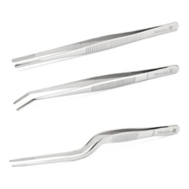 Imagem de Kit 3 Pinças Culinária Aço Inox Empratamento  Hercules 16cm
