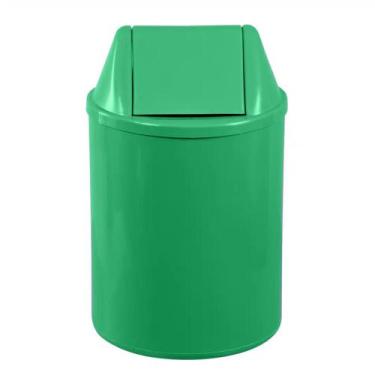 Imagem de Lixeira Plástica Com Tampa Vai-vem 12L - JSN, Verde
