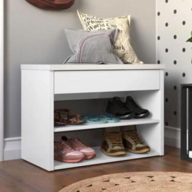Imagem de Sapateira Hall De Entrada Banco Para Sala Quarto Branco - Compre Aqui