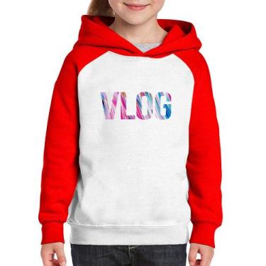 Imagem de Moletom Infantil Vlog - Foca na Moda, Branco, Vermelho, 12