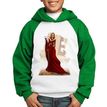 Imagem de Moletom Infantil Cersei Lannister Art - Foca na Moda, Branco, Verde, 1