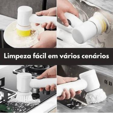 Imagem de Escova De Limpeza Elétrica Usb 5 Em 1 Banheiro E Cozinha - Bc Bora Col