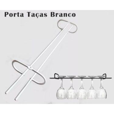 Imagem de Suporte Organizador Porta Taças Reto Branco - Treco a Treco Utilidades