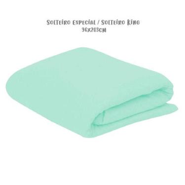 Imagem de Lençol de Elástico Avulso Solteiro Especial King 96cm x 203cm Verde Ar