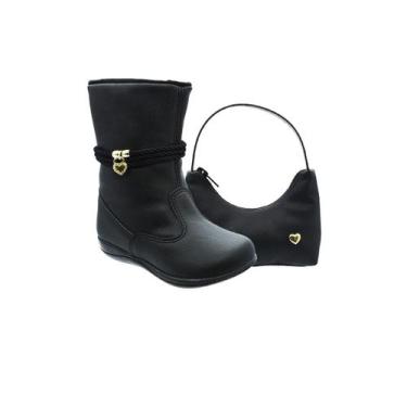 Imagem de Bota Infantil Feminina Tam 20 ao 34 - Modelo Menina Boiadeira + Bolsin