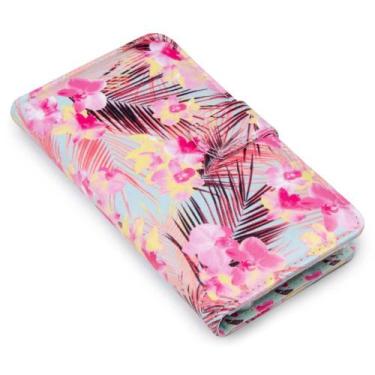 Imagem de Capa carteira estampada floral orquidea e139 para moto g50 xt2137 - CE