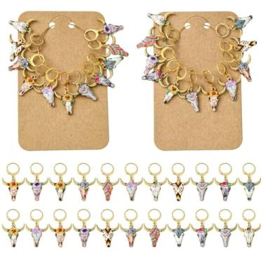 Imagem de KitBeads 22 peças de marcadores de ponto de vaca esmaltados para gado, marcadores de ponto de crochê, fecho de cabeça de boi, marcadores de ponto de bloqueio para tecelagem, costura, tricô, Metal, Sem